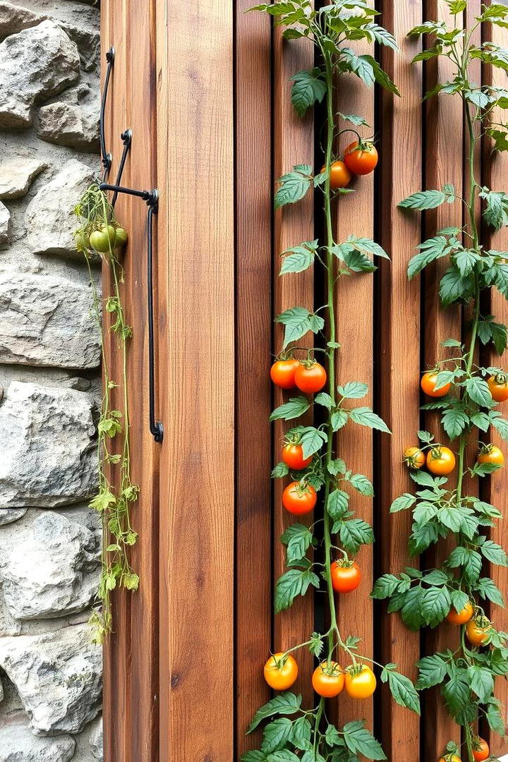 Reclaimed Wood Vertical Trellis - 30 Tomato Trellis Ideas