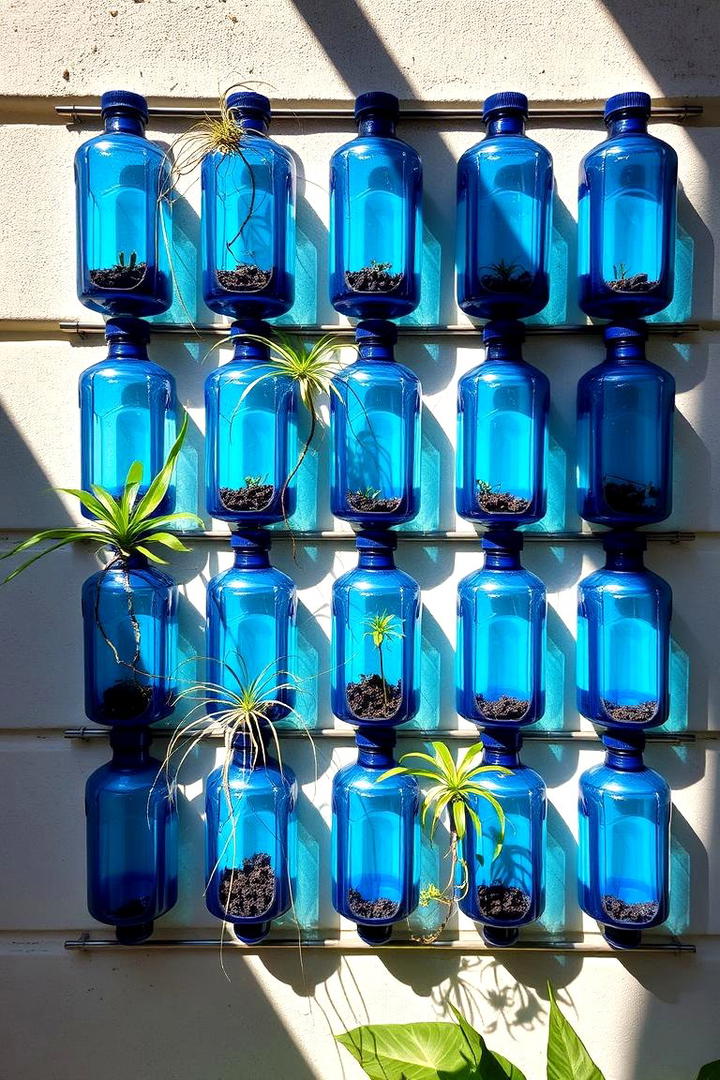 Recycled Bottle Garden - 21 Vertical Garden Ideas