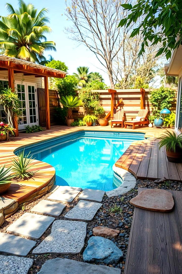 Recycled Materials for Pool Surround - 21 Backyard Pool Ideas on a Budget