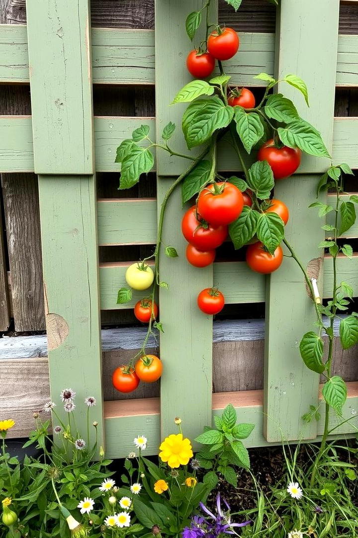 Recycled Pallet Trellis - 30 Tomato Trellis Ideas