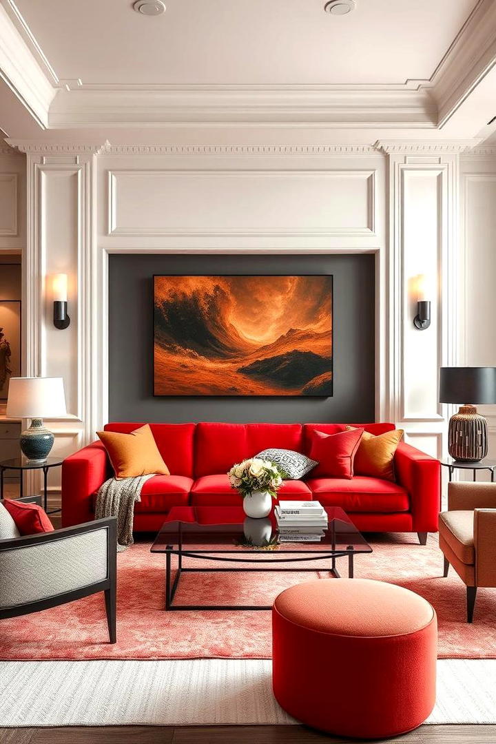 Red Sofa as the Focal Point - 17 Red Living Room Ideas