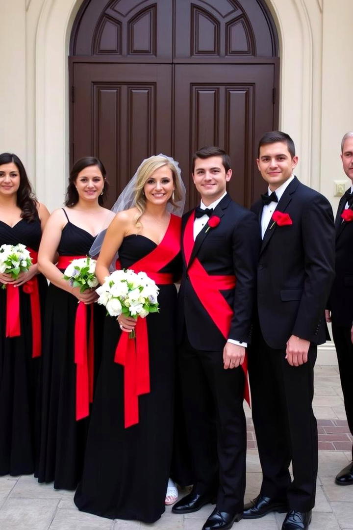 Red and Black Bridal Party Attire - 17 Red and Black Wedding Ideas