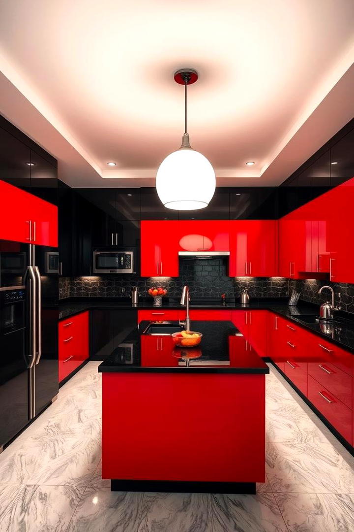 Red and Black High Contrast Design - 17 Red Kitchens