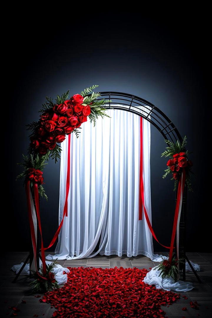 Red and Black Wedding Backdrop - 17 Red and Black Wedding Ideas