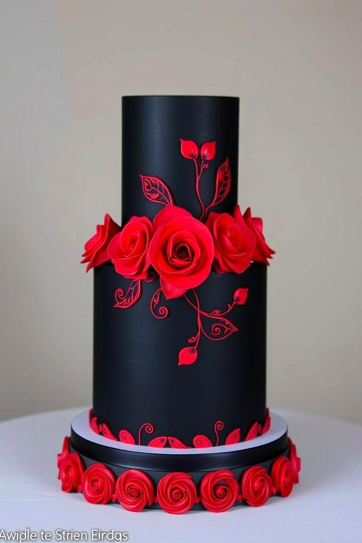 Red and Black Wedding Cake - 17 Red and Black Wedding Ideas