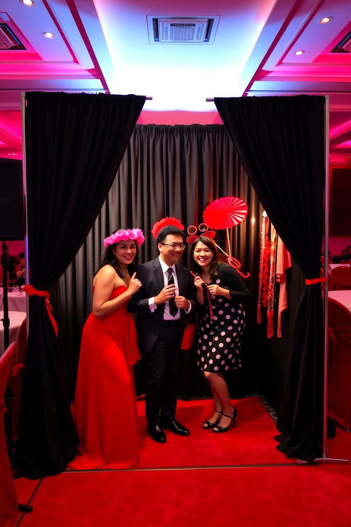 Red and Black Wedding Photobooth - 17 Red and Black Wedding Ideas