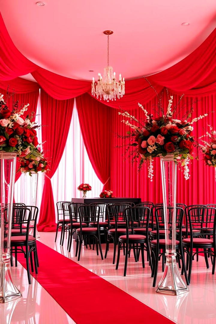 Red and Black Wedding Venue Decor - 17 Red and Black Wedding Ideas