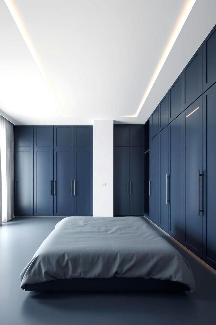 Refined Blue Minimalism - 21 Blue Bedroom Ideas