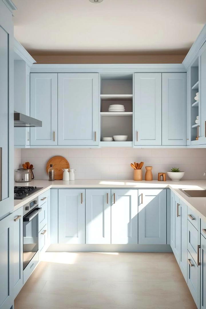 Refined Blue Simplicity - 21 blue farmhouse kitchen cabinets