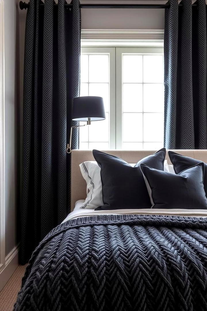 Refined Dark Textiles - 30 Dark Bedroom Ideas