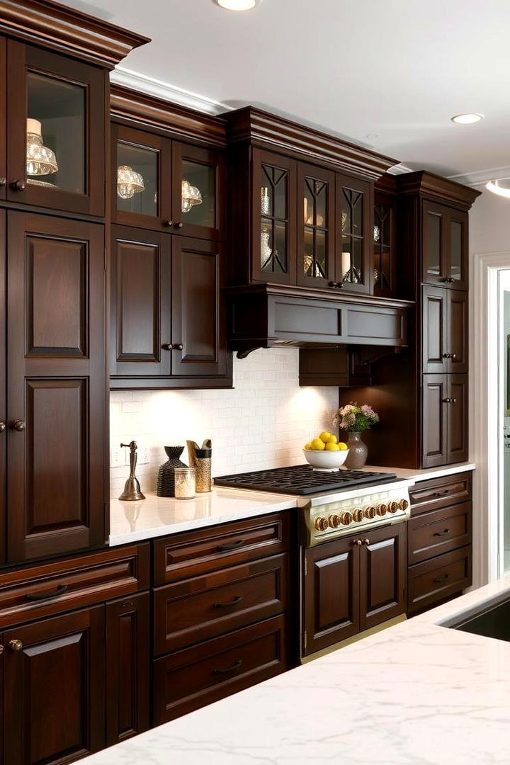 Refined Detailing - 30 Dark Wood Kitchen Cabinets