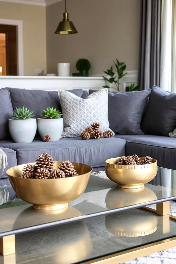 Refined Metallic Touches - 30 Fall Living Room Ideas