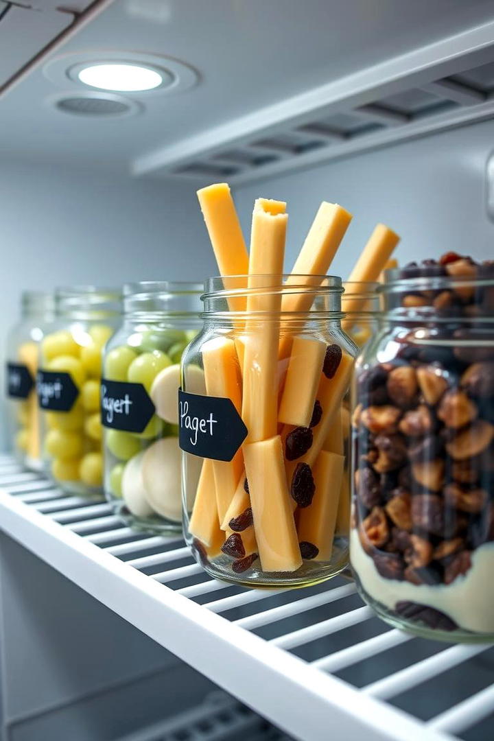 Refrigerator Snack Jars - 30 Snack Storage Ideas