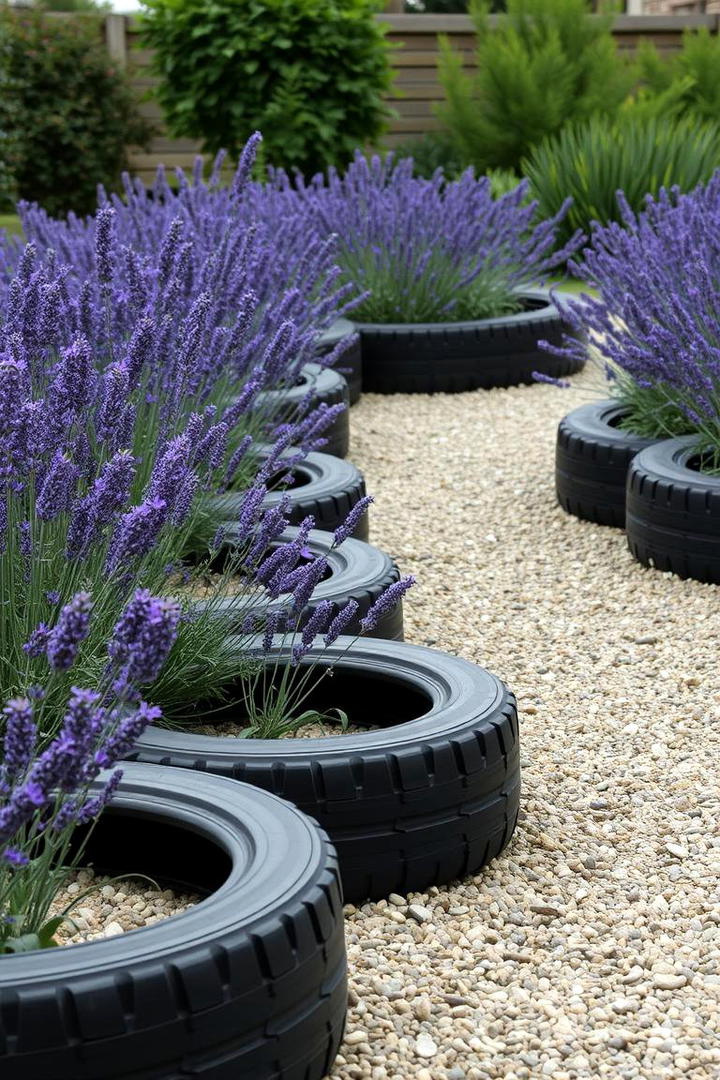 Reimagined Tyre Garden Borders - 21 Recycled Tyre Garden Art Ideas