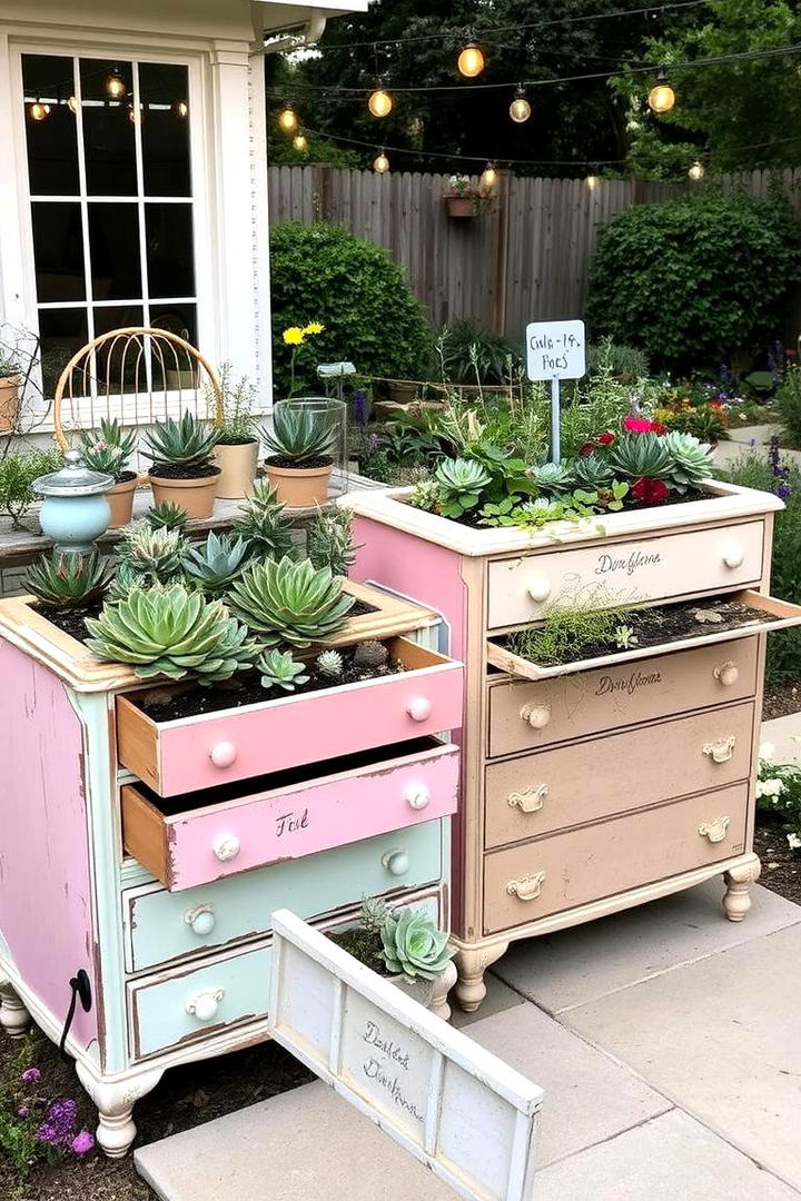 Repurposed Furniture Garden Decor - 30 Garden Art Ideas