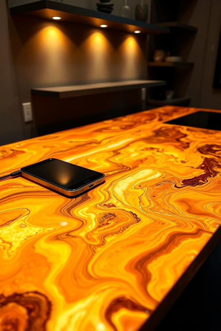 Resin Inlay Artistic Countertops - 21 Kitchen Countertop Ideas