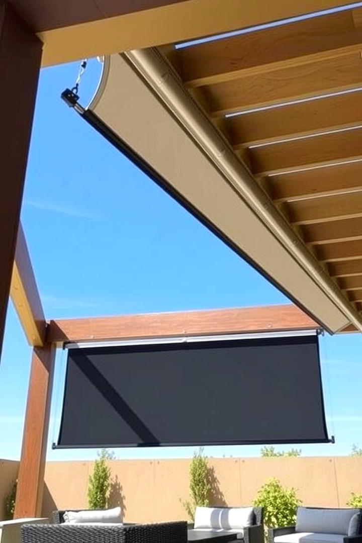 Retractable Screen Innovation - 30 Outdoor Tv Ideas