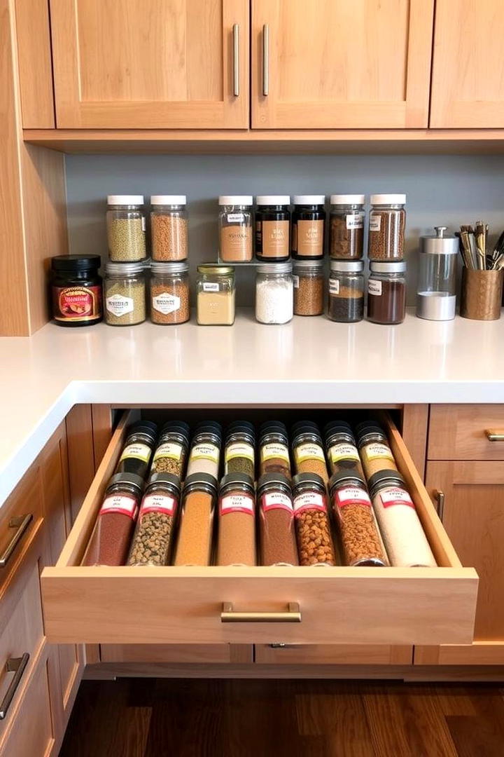 Retractable Spice Drawers - 21 Small Kitchen Storage Ideas