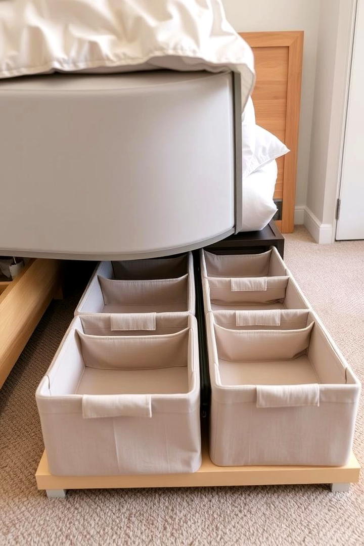 Retractable Under Bed Storage - 30 Tiny House Storage Ideas