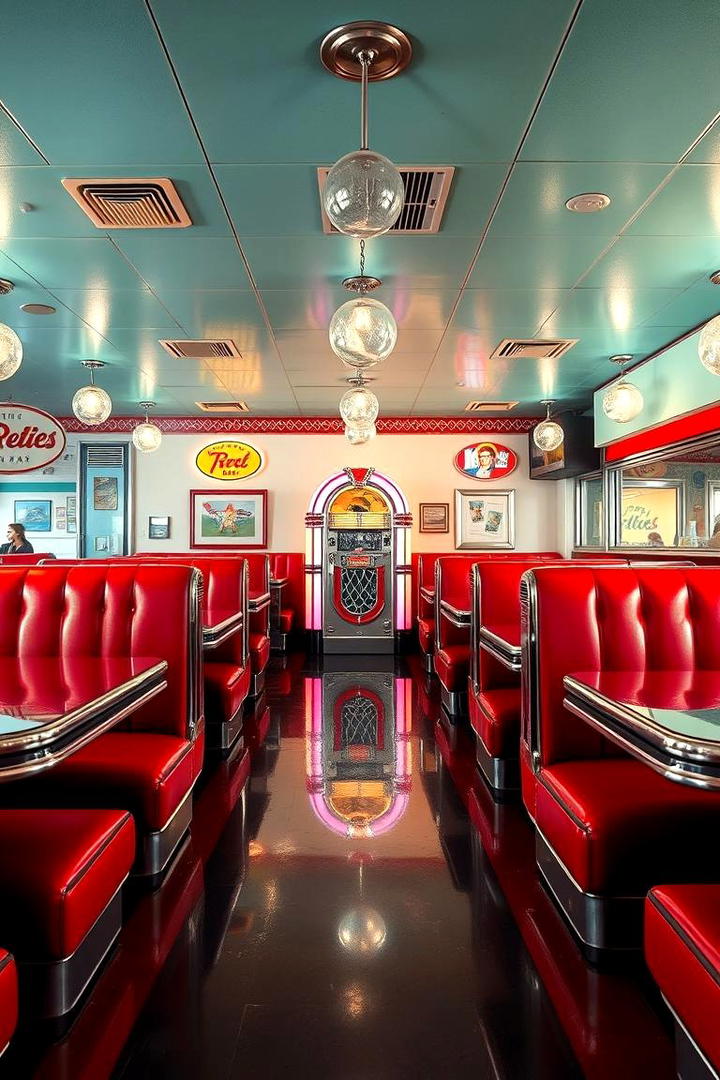 Retro Diner Style Bar - 30 Kitchen Bar Ideas