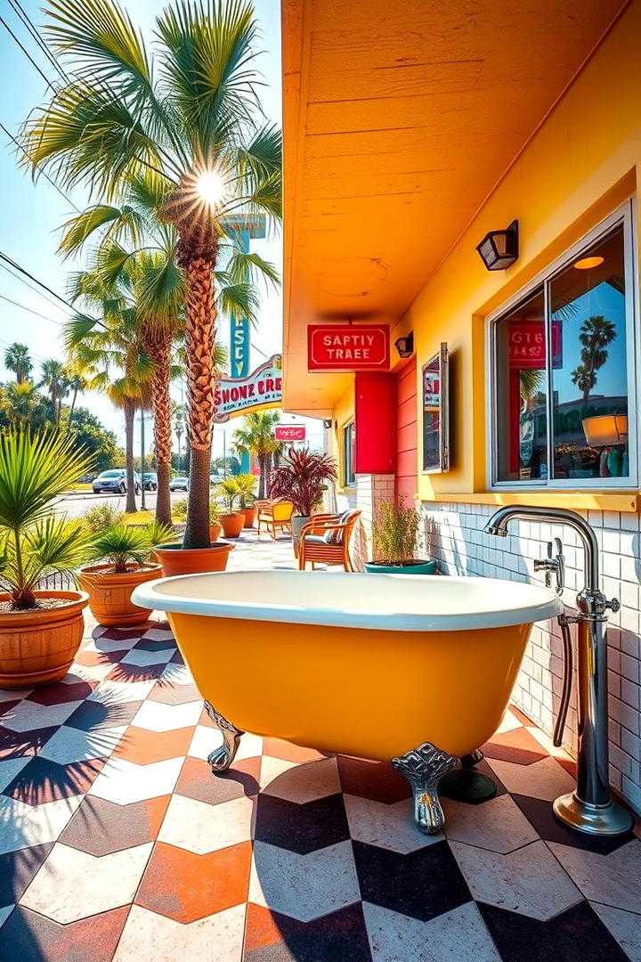 Retro Inspired Outdoor Tub - 30 Outdoor Bathtub Ideas