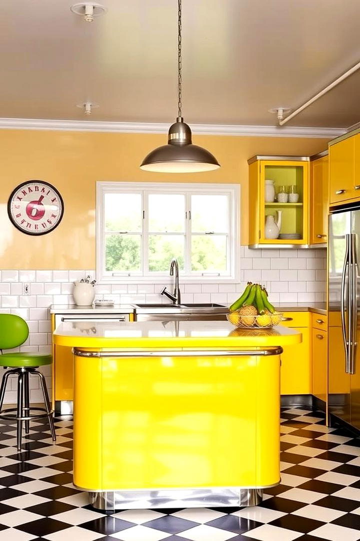 Retro Painted Kitchen Island Flair - 30 Painted Furniture Ideas