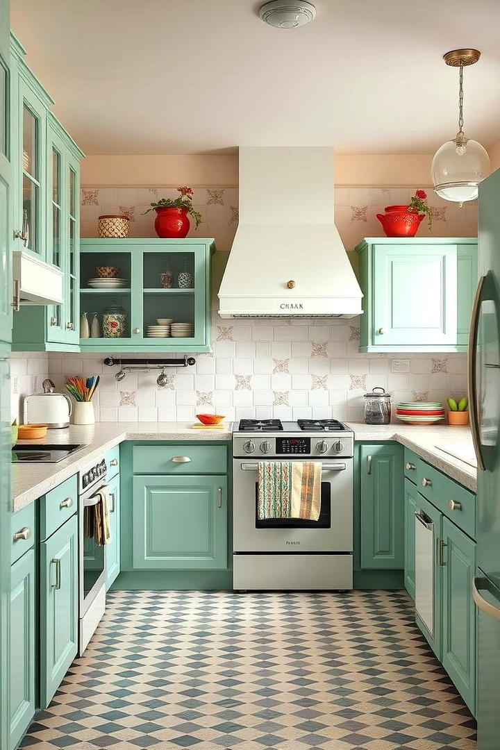 Retro Seafoam Green Cabinets - 21 Green Kitchen Cabinet Ideas