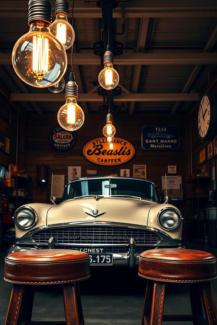 Retro Style Garage Lights - 30 Garage Lighting Ideas