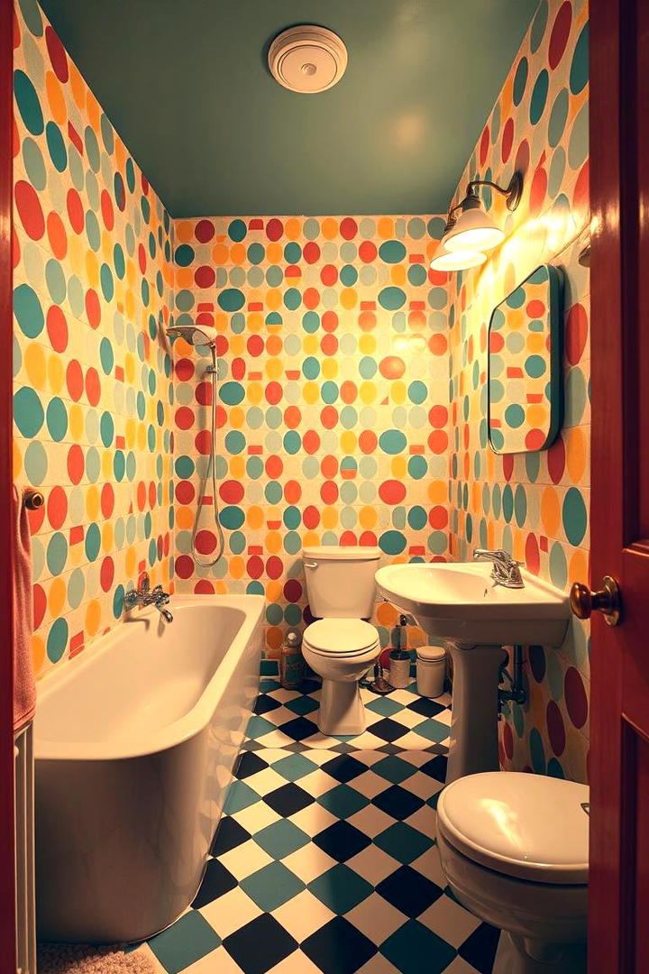 Retro Tile Impressions - 21 Bathroom Wallpaper Ideas