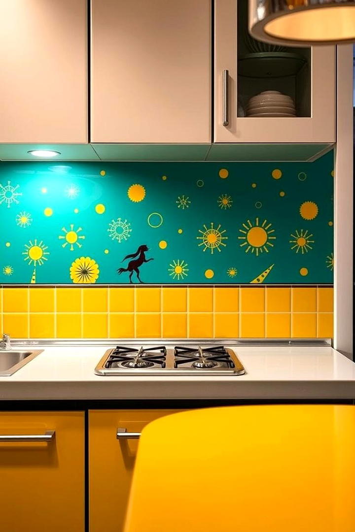 Retro Vinyl Graphics - 21 Kitchen Backsplash Ideas