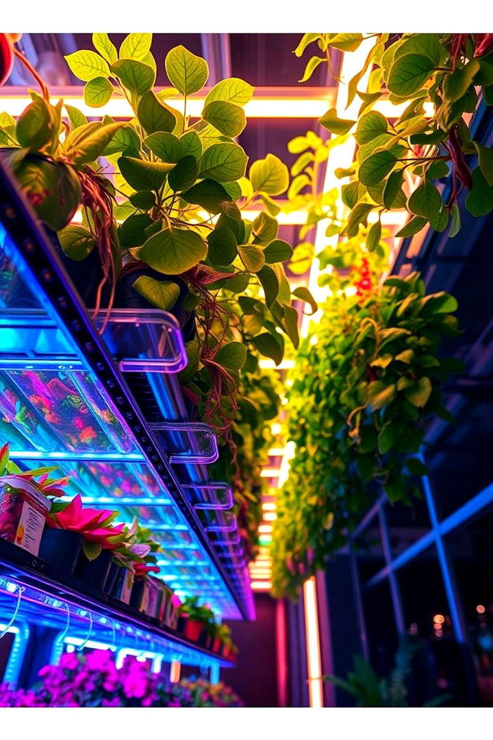 Revolutionary LED Lit Shelving - 30 Greenhouse Shelving Ideas