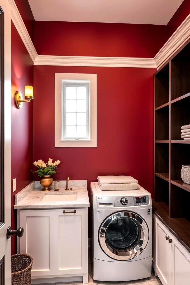 Rich Burgundy Depth - 30 Laundry Room Paint Ideas