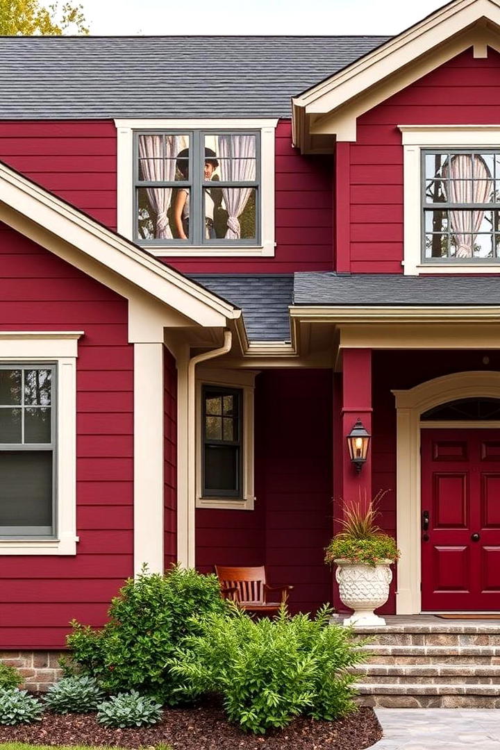 Rich Burgundy Statement - 21 Exterior House Colors  Inspiration