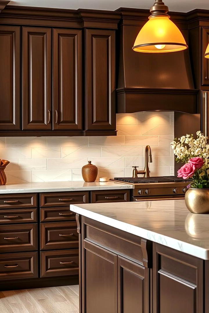 Rich Chocolate Allure - 21 Kitchen Cabinet Color Ideas