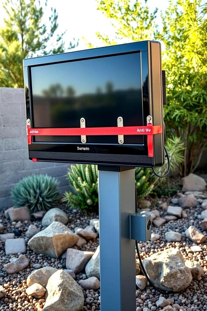 Robust Anti Theft Security - 30 Outdoor Tv Ideas