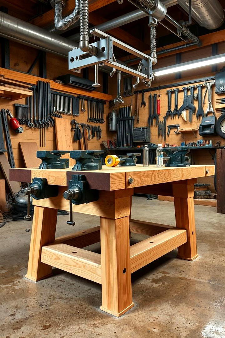 Robust Workbench with Multi Tool Capacity - 30 Garage Workbench Ideas