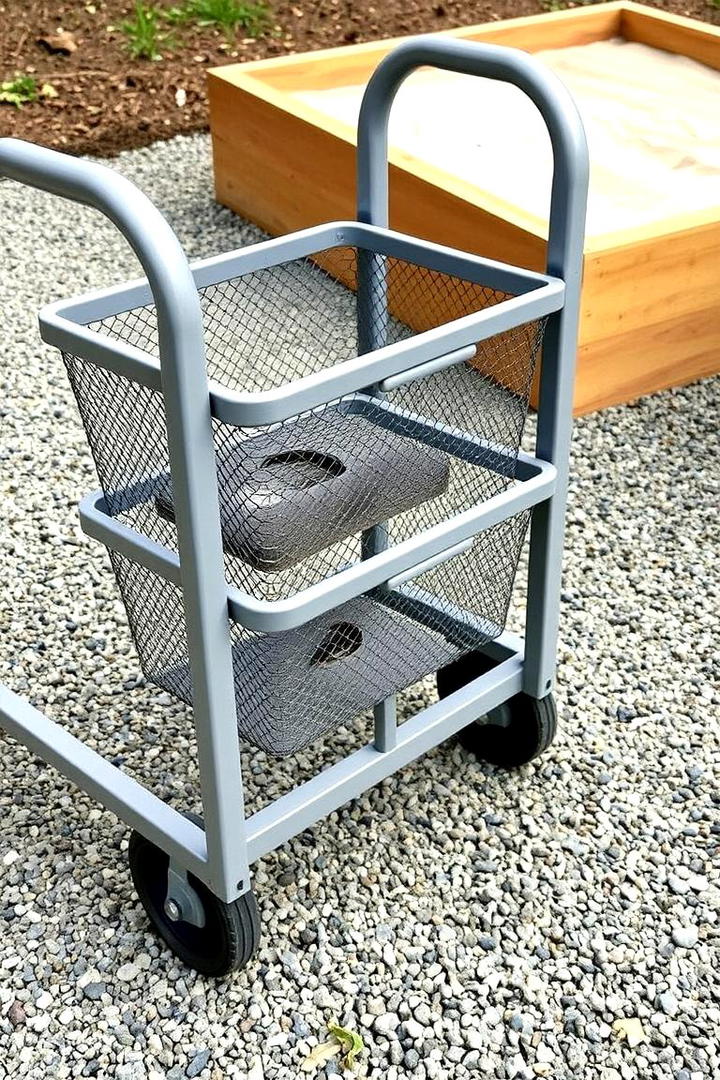 Rolling Cart Storage Solution - 30 Outdoor Toy Storage Ideas