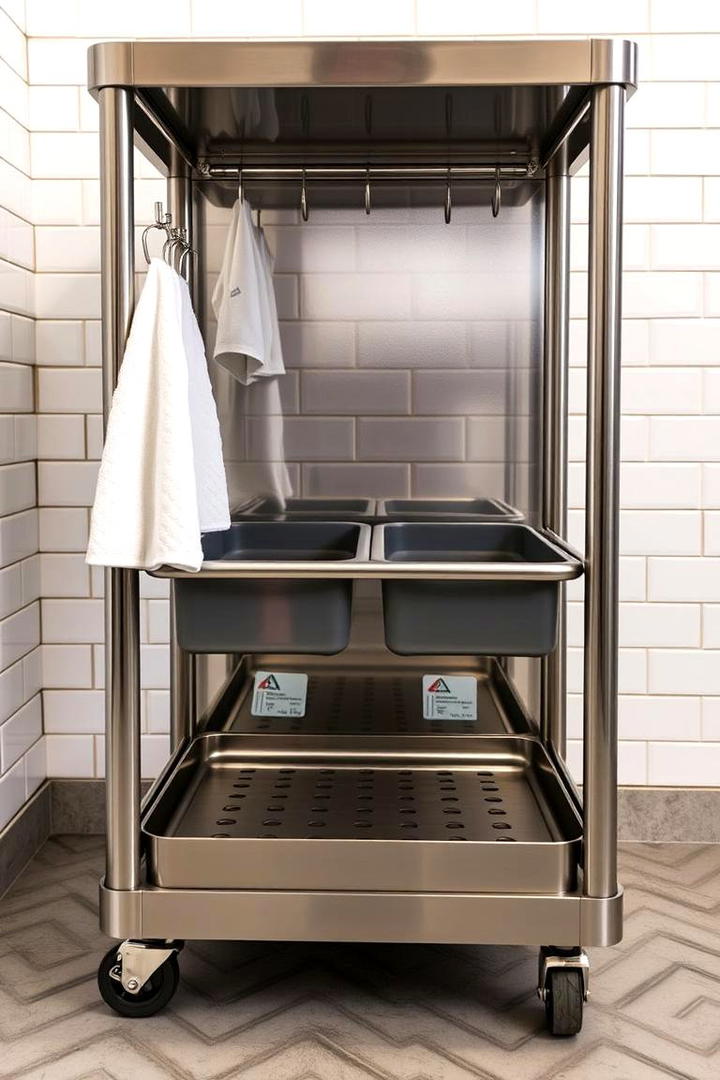 Rolling Carts for Mobile Convenience - 30 Shower Storage Ideas