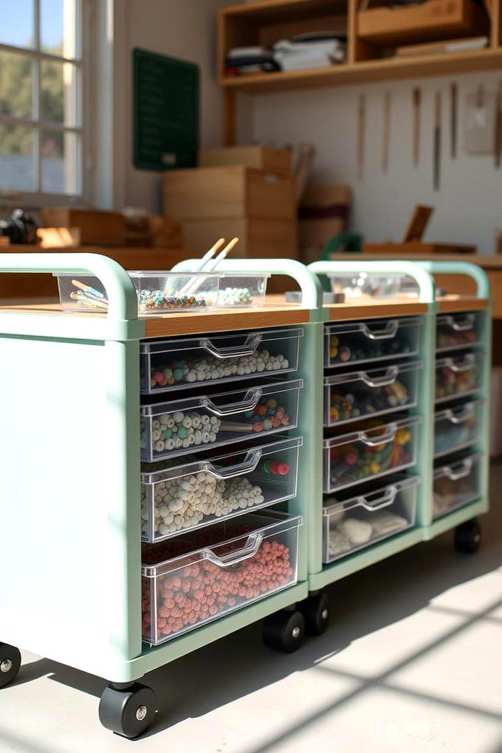 Rolling Craft Carts - 30 Small Craft Room Ideas