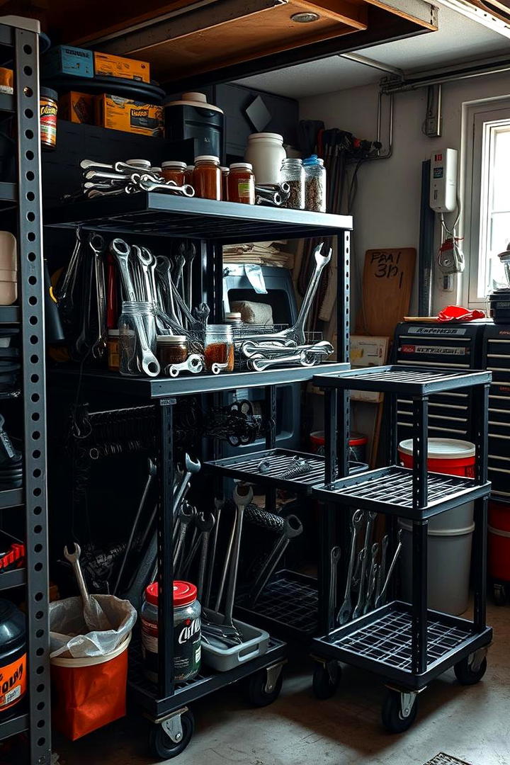 Rolling Shelving Carts - 30 Garage Shelving Ideas