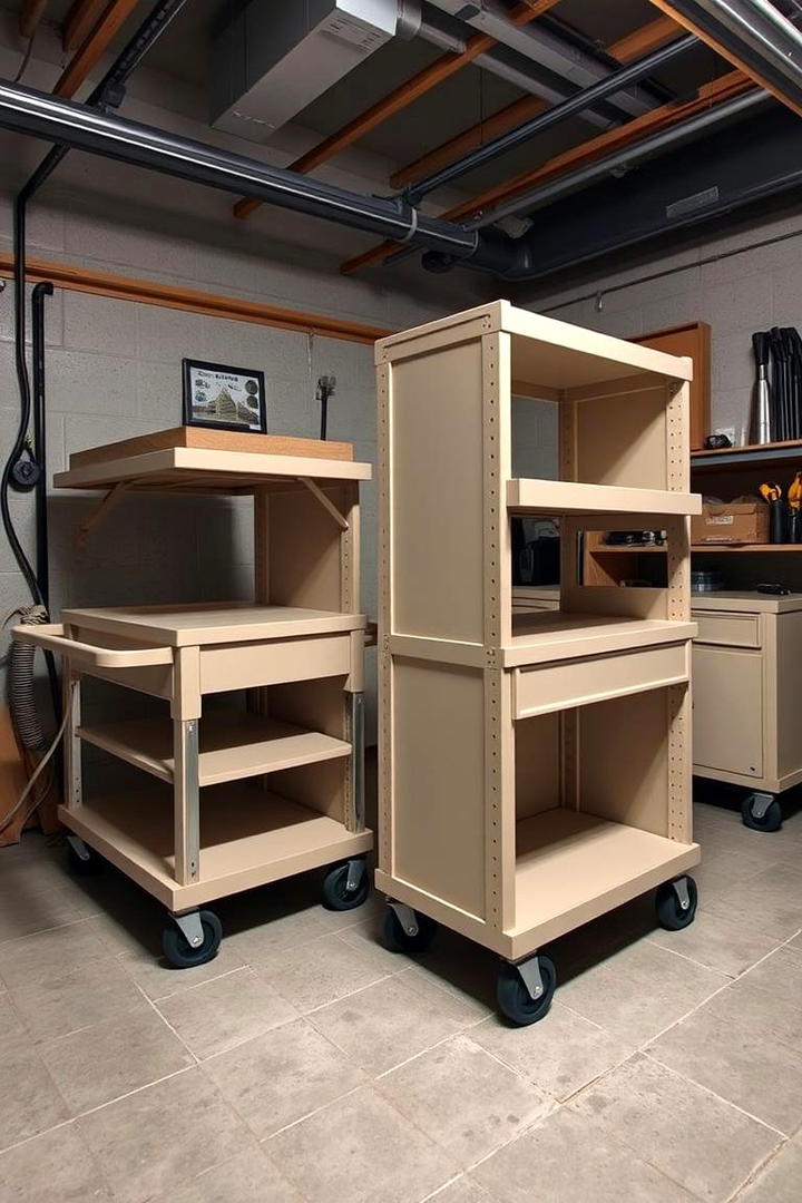 Rolling Storage Carts - 21 Basement Storage Ideas