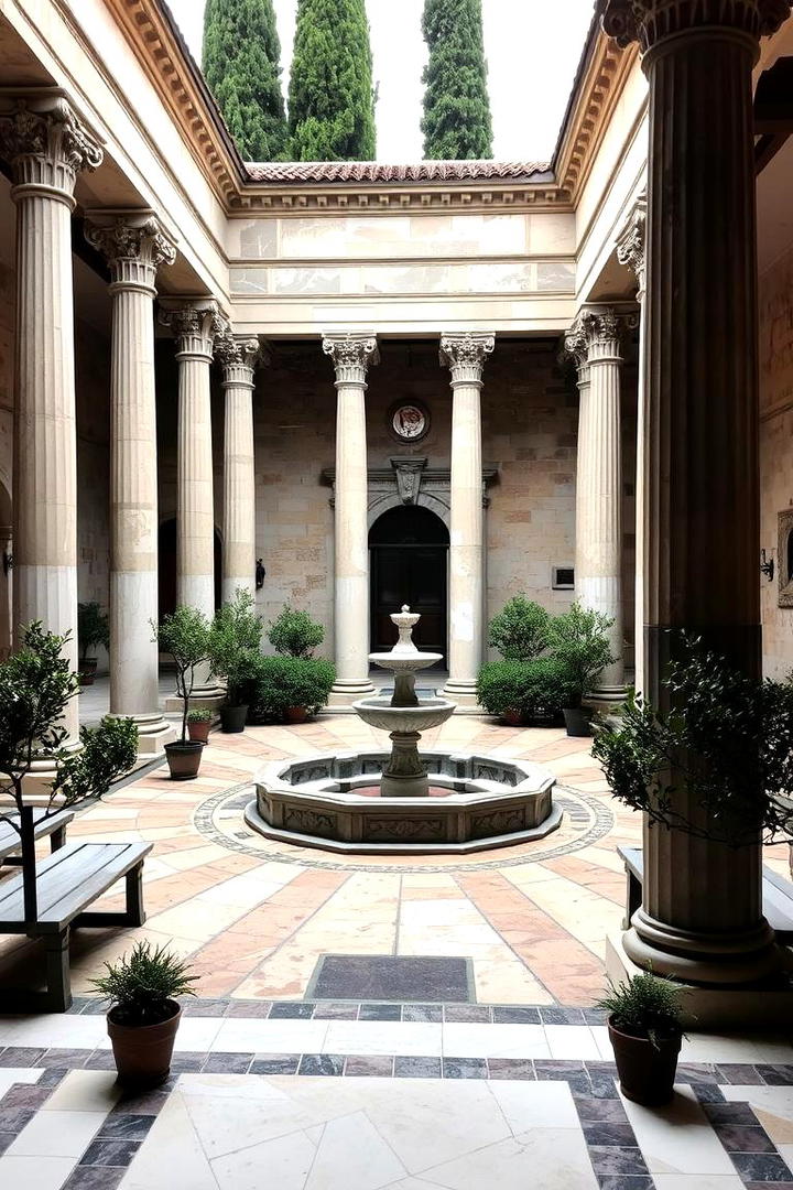 Roman Inspired Courtyard Garden - 30 Italian Garden Design Ideas