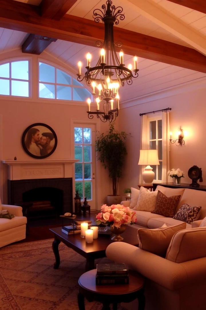 Romantic Lighting - 21 French Country Living Room Ideas