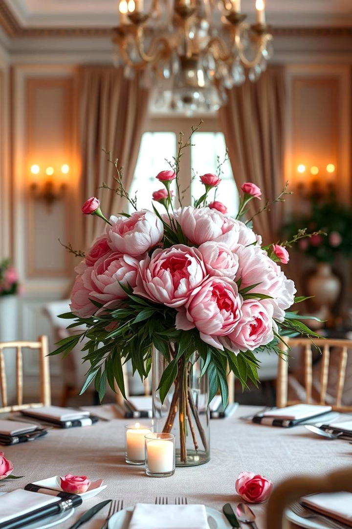 Romantic Peony Arrangement - 21 Flower Centerpiece Ideas