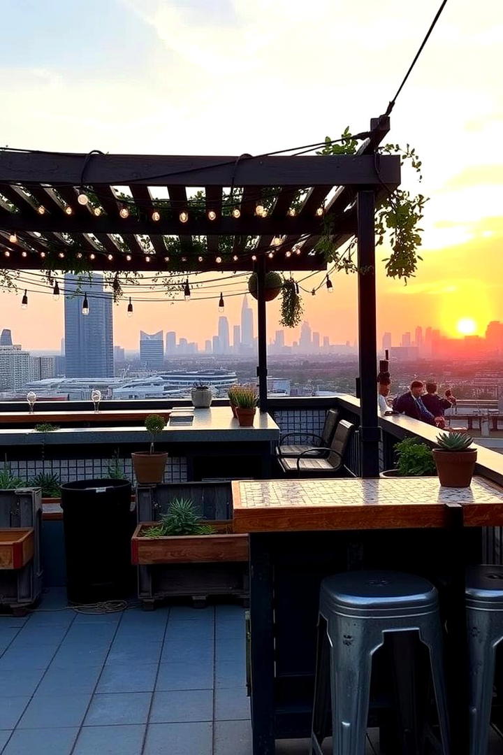 Rooftop Garden Bar - 30 Home Bar Ideas On A Budget