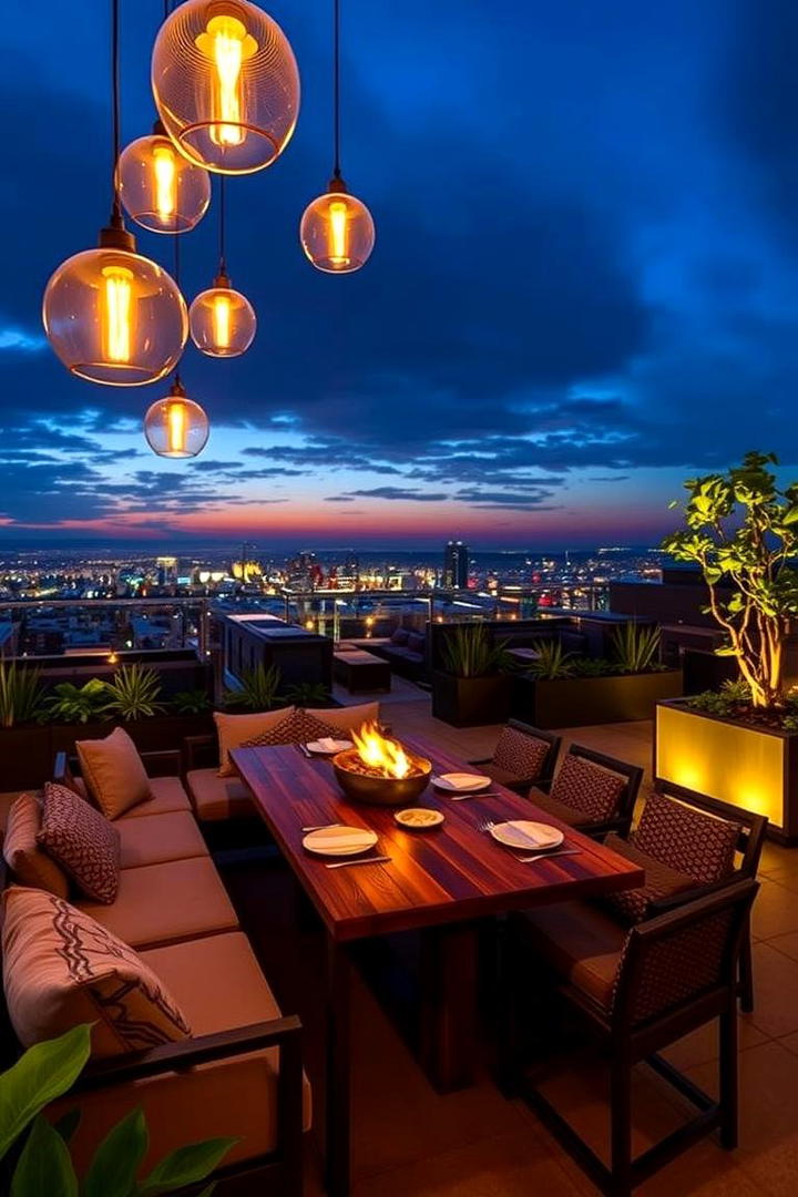 Rooftop Garden Dining - 30 Outdoor Dining Area Ideas