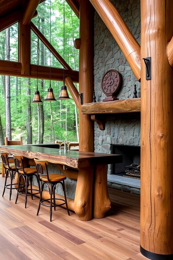 RoughHewn Log Accents - 30 Rustic Outdoor Kitchen Ideas