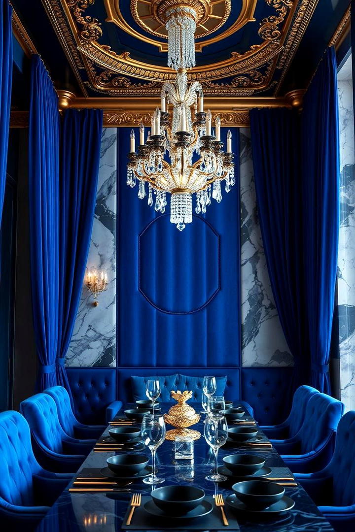 Royal Blue Luxe - 21 Blue Dining Room Ideas