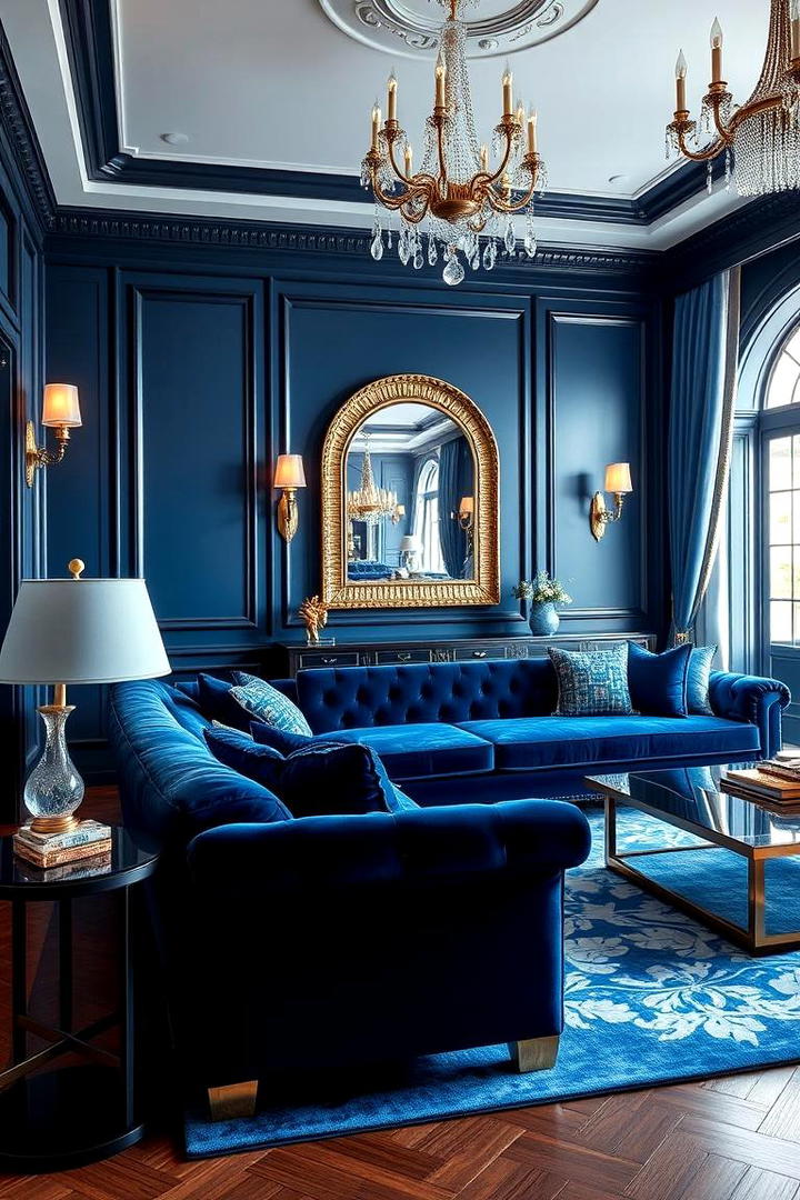 Royal Blue Sophistication - 21 Blue Living Room Ideas