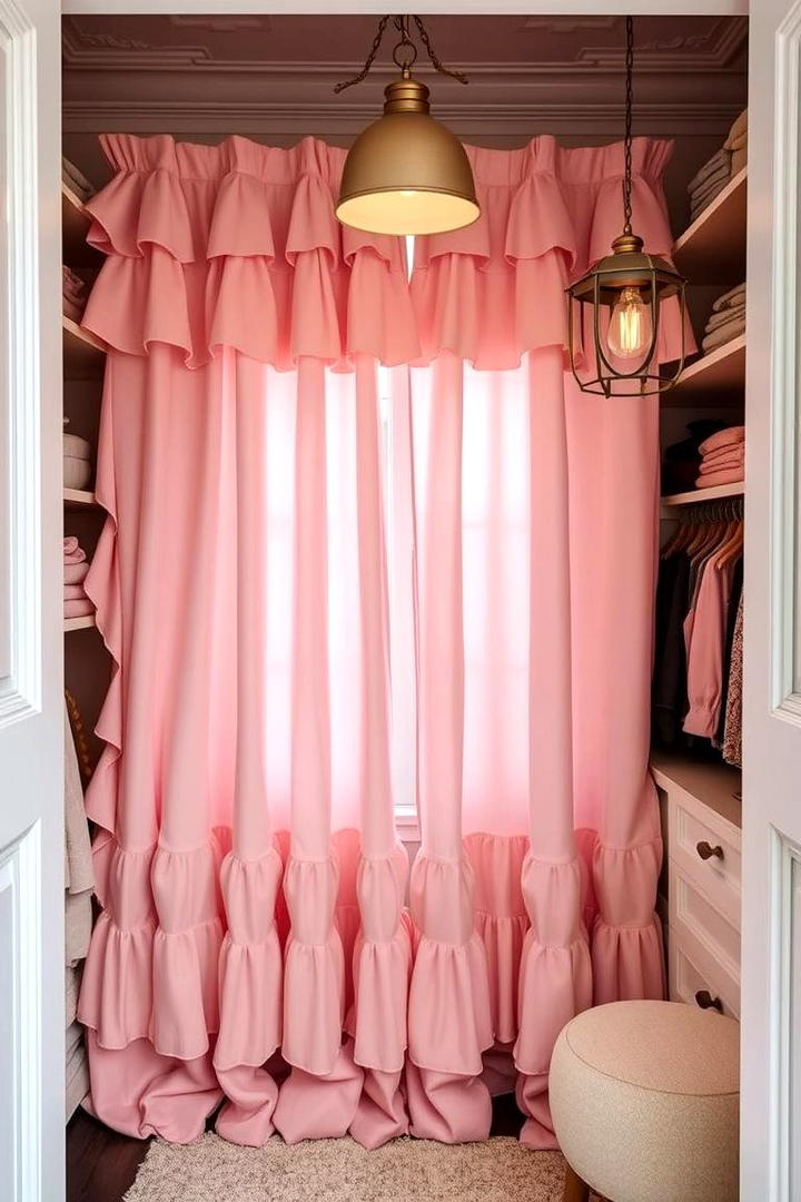 Ruffled Curtain Panels - 30 closet curtain ideas